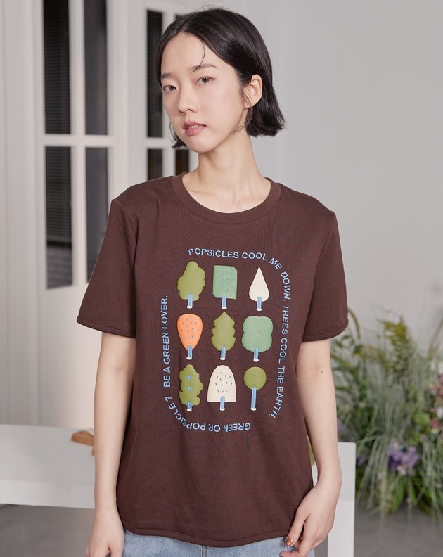水果冰棒樹純棉厚磅T恤(兩色)