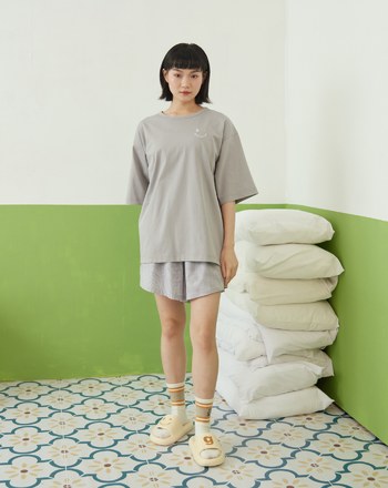 ◢g+微笑素色圓領T恤睡衣(三色)