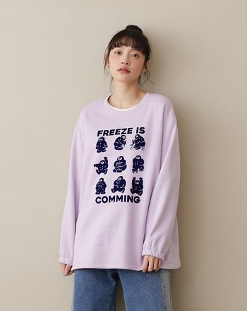 穿羽絨服的雪人刷毛大學T(兩色)